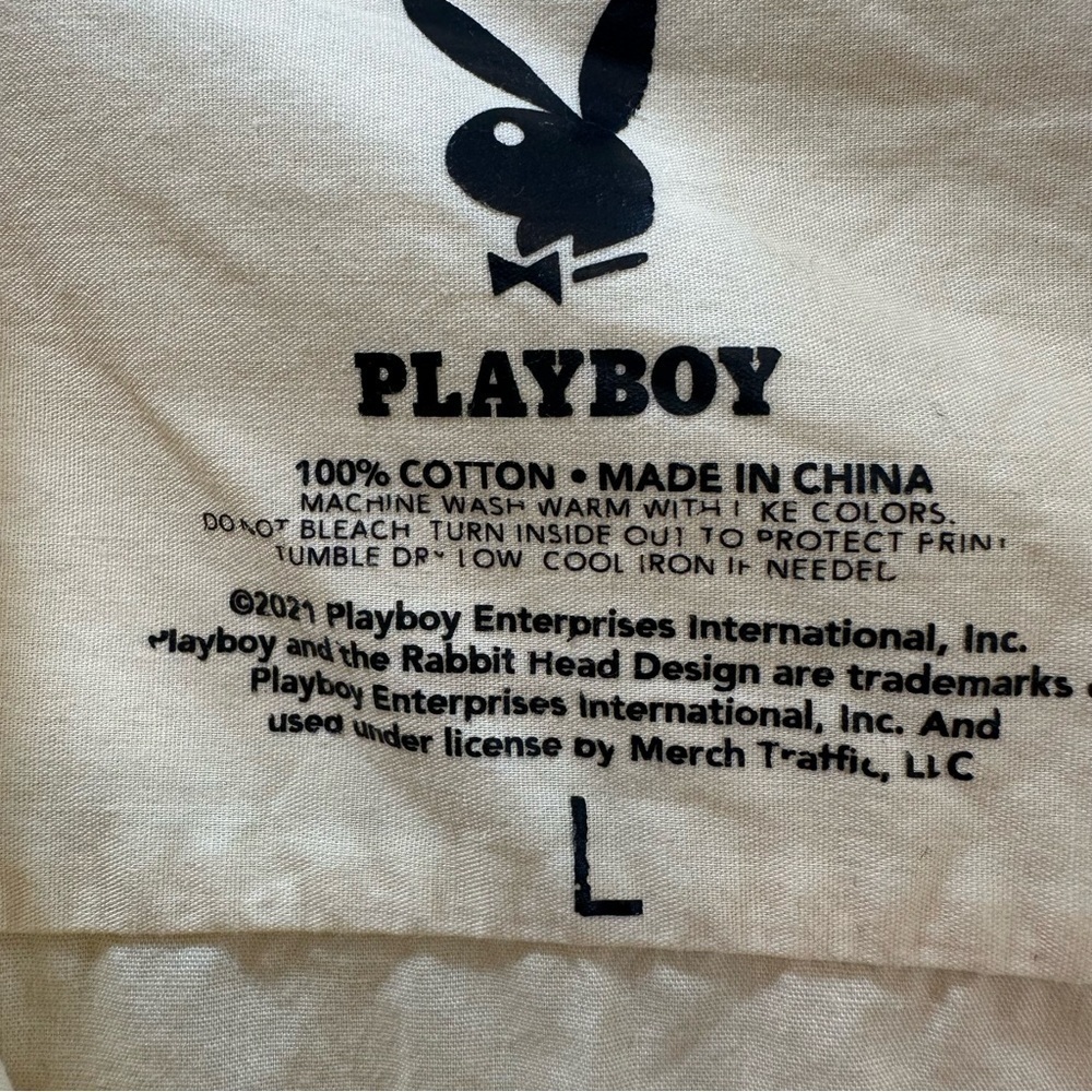Playboy Men's Large Button Front Short Sleeve Shirt Yellow Retro READ - Picture 4 of 5